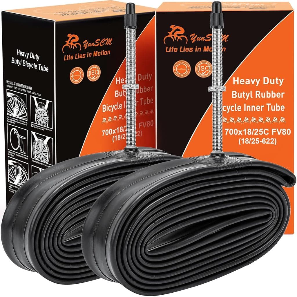 Câmaras de Ar para Bicicleta 700C de Alta Resistência 700x18C/23C/25C Válvula Presta FV80 (18/25-622) Câmaras de Ar para
