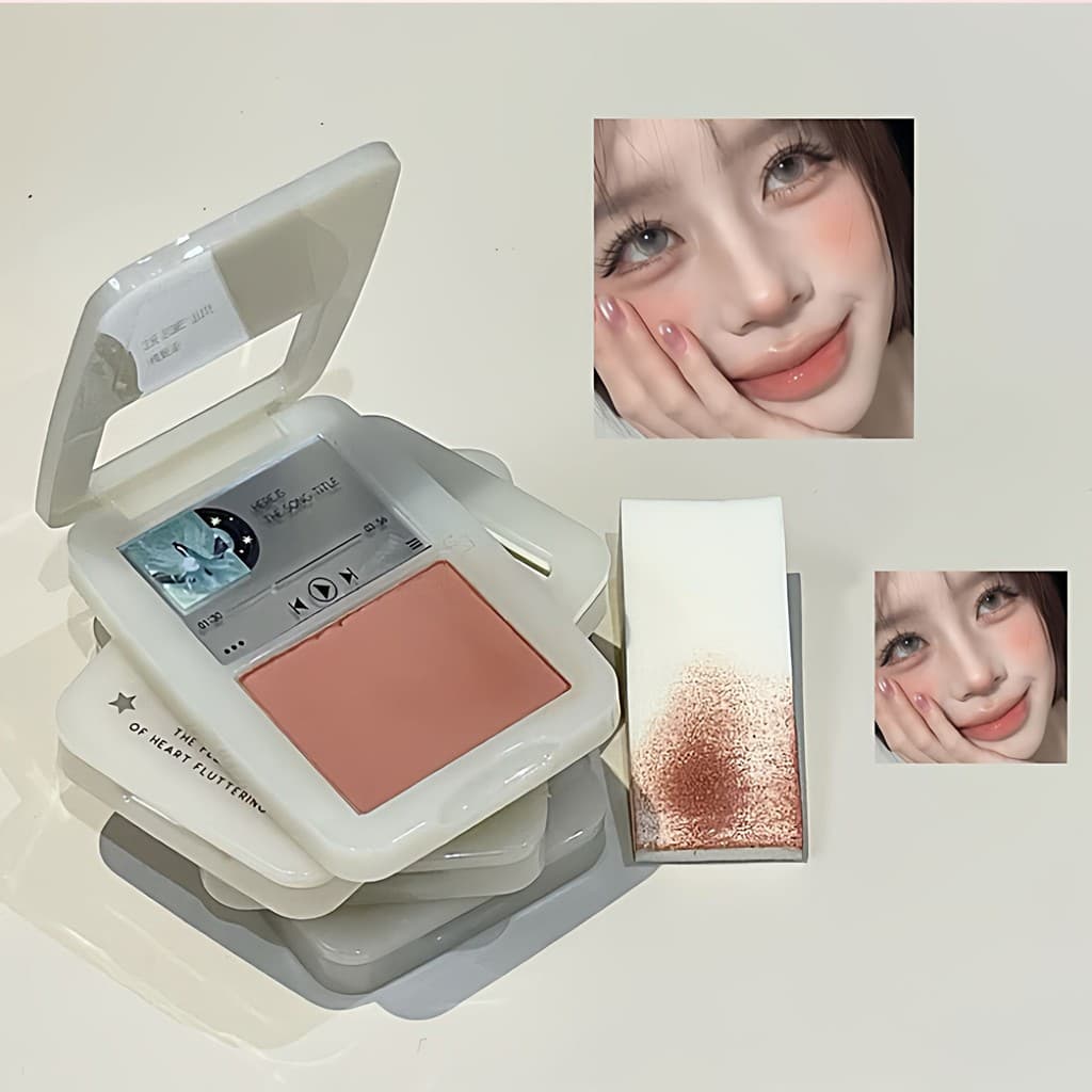 Portátil transparente concha blush multicolorido ajustável serviço-encaixe não pesado luz diária maquiagem atmosfera blu
