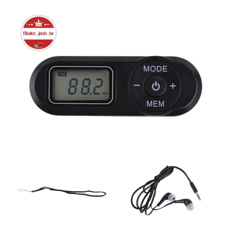 [Qualidade B] Mini Rádio FM Portátil Com Display Digital Receptor Estilo Retrô Reprodutor Fones De Ouvido Estação De Cor
