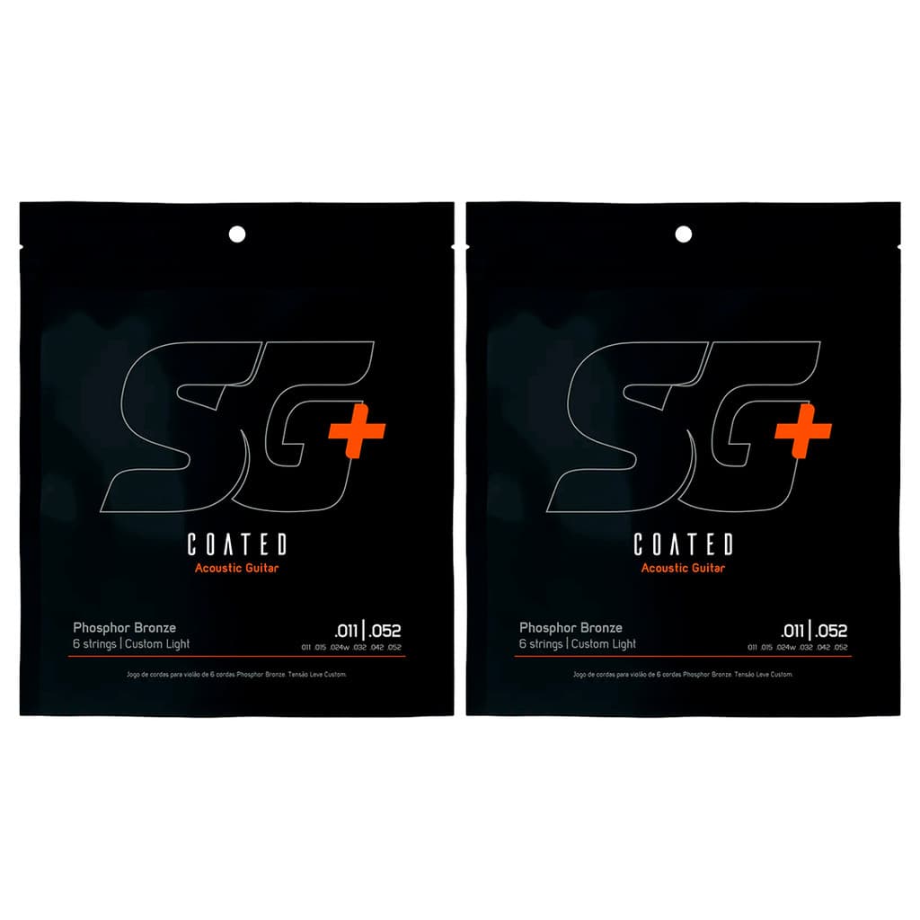 Kit 2 Encordoamento P/Violão Fósforo Bronze SG+ Revestido 11
