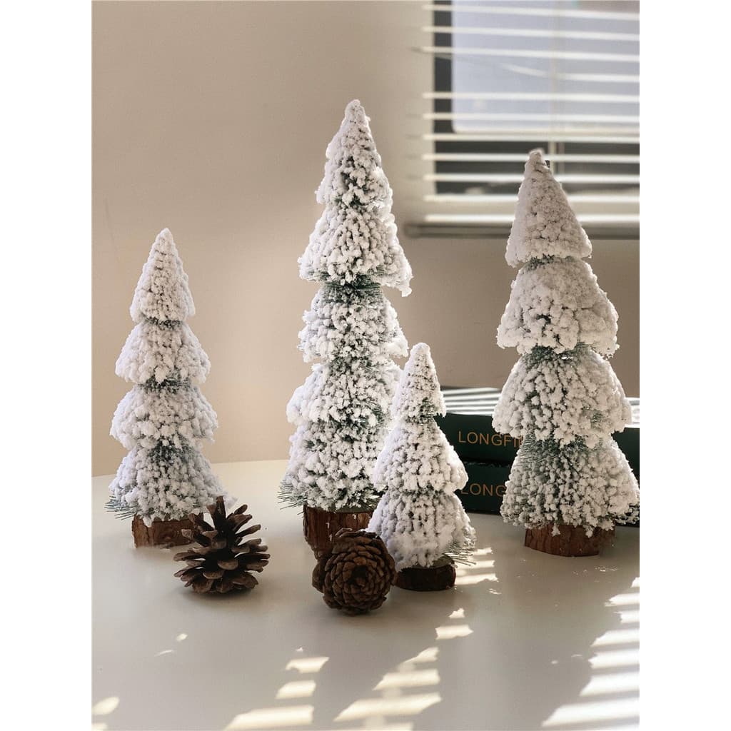 Decorações de natal novo estilo ins estilo casa cena janela decoração Centella neve Mini árvore de natal decoração de me