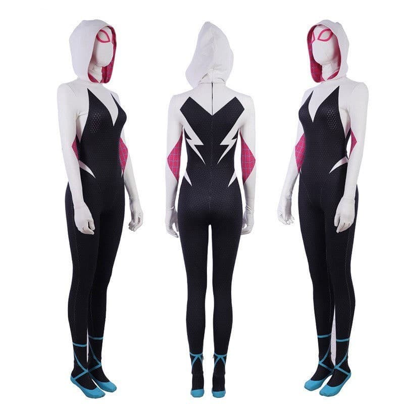 Macacão da Mulher-Aranha Gwen do Universo Paralelo, Fantasia de Cosplay para Feriados XJN