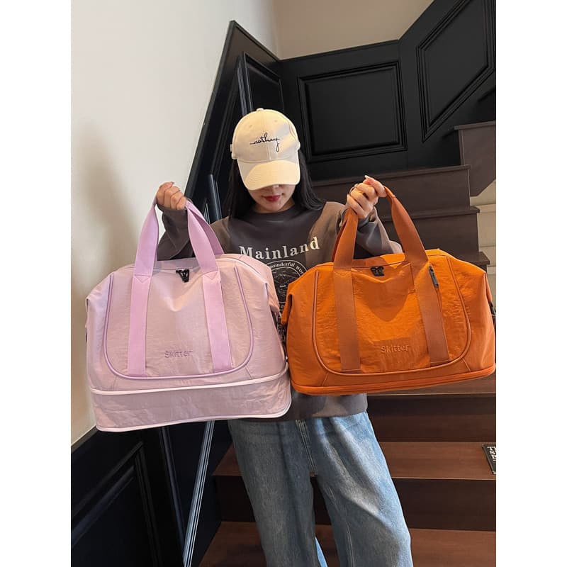 Bolsa de viagem expansível feminina, grande capacidade, curta distância, armazenamento de viagem, bagagem, portátil, lev