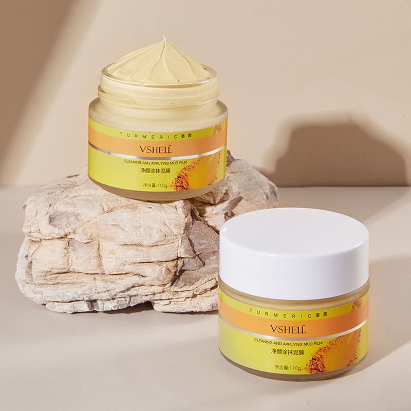 Zhibei máscara de lama de limpeza de cúrcuma, encolher poros profundos, controle de óleo, espinhas, Acne, máscara femini