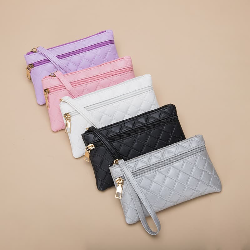 Nova carteira feminina longa moda grande capacidade duplo zíper embreagem armazenamento moeda bolsa mãe saco de compras