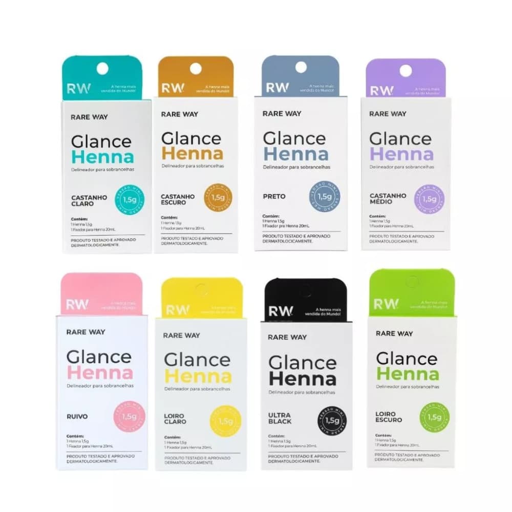 Kit Henna E Fixador Para Sobrancelhas Rare Way Glance
