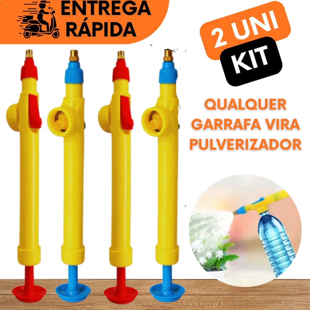 KIT 2 UNIDADES DE PULVERIZADOR BURRIFADOR AMBIENTE PORTATIL GARRAFA PET COM BICO SPRAY MANUAL