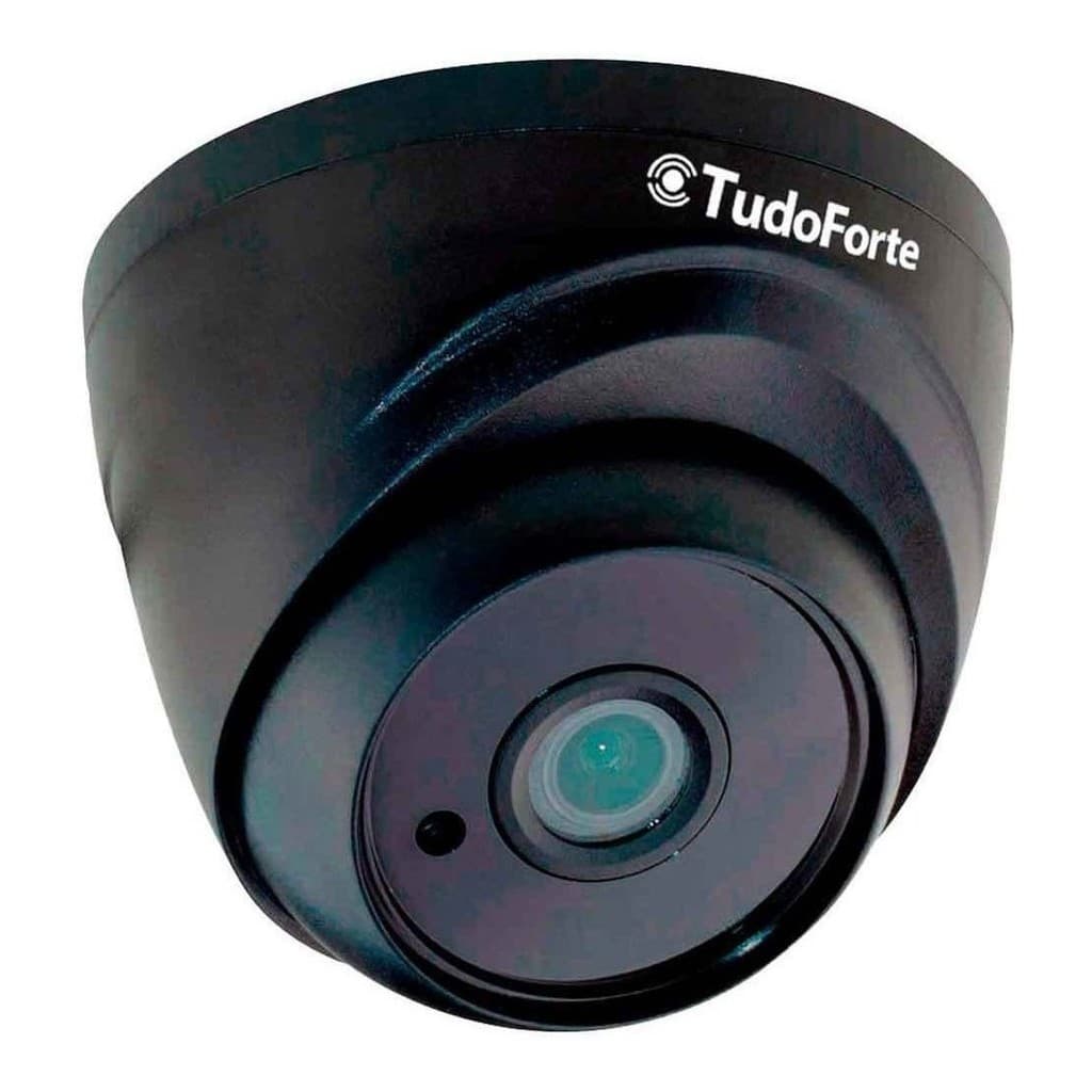 Câmera Tudo Forte Black Full HD 1080p Dome, Multi HD 4 EM 1, Lente 2.8MM, 2 Megapixels
