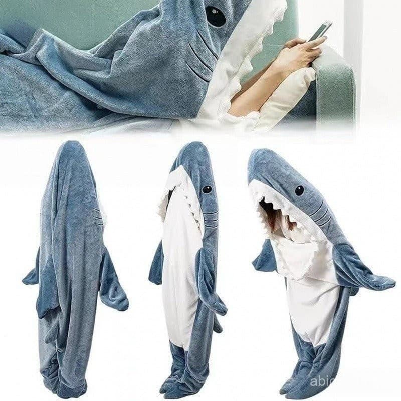 Saco de Dormir RWBP, Pijama de Festa Tubarão, Pijama de Flanela, Macacão de Tubarão WI8X