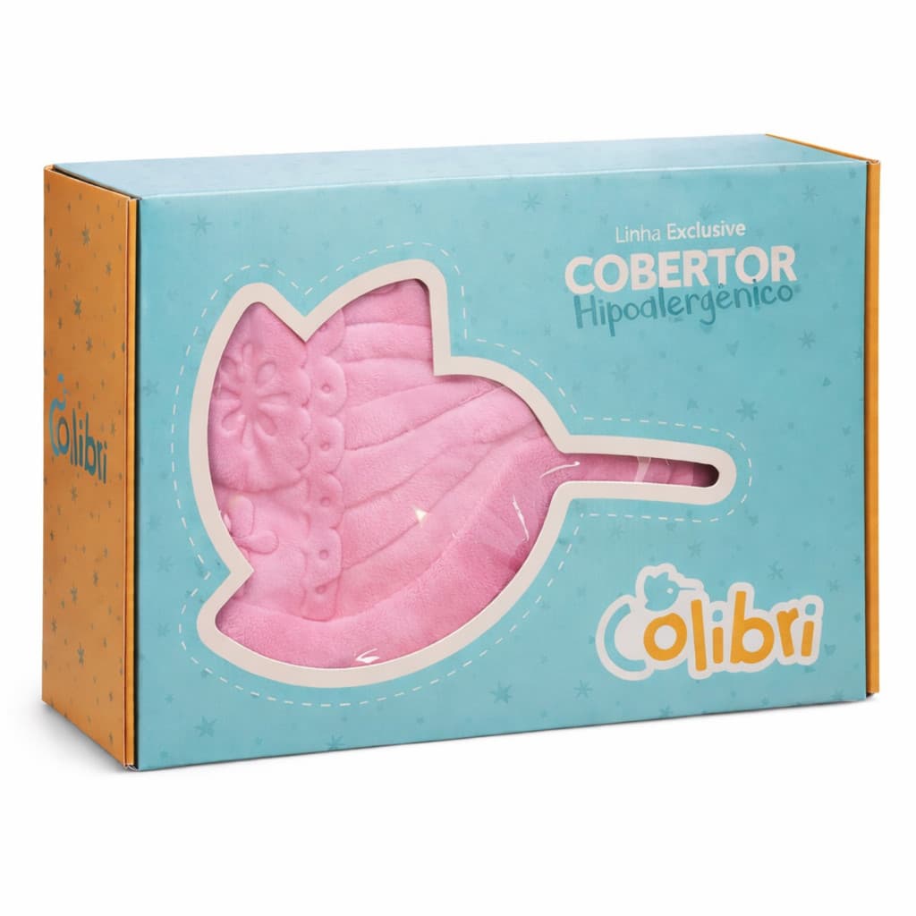 Cobertor Bebê Colibri Relevo | Rosa | Macio + Hipoalergênico | Conforto Diário