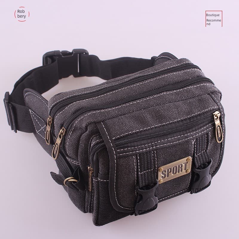 Nova bolsa feminina de cintura de lona para montanhismo Cross-body