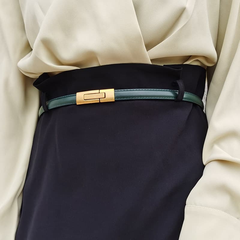cinto feminino plus size cinto feminino Couro genuíno estilo Ins com saia retrô cinto feminino