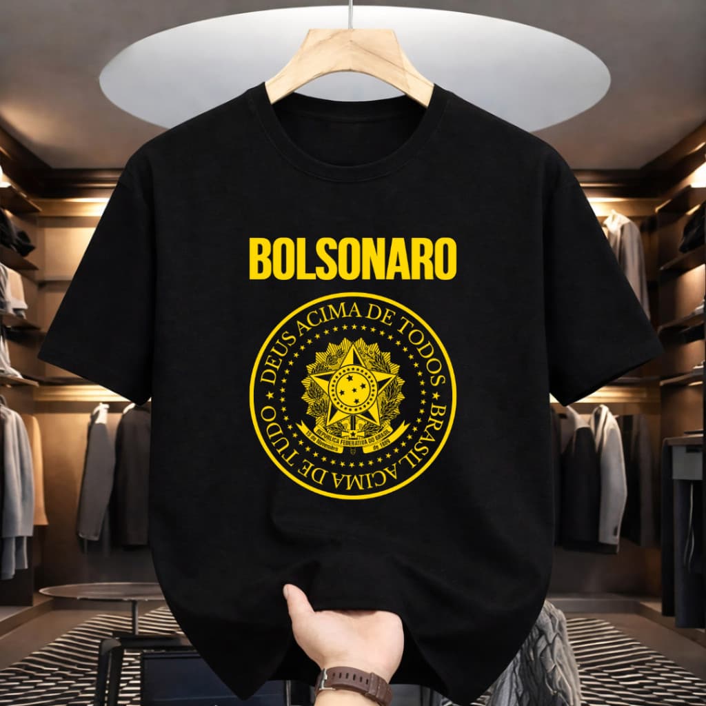 Camiseta Feminina Bolsonaro Casual Estilosa Tecido Premium Linda Puro Estampada Gringa Verão