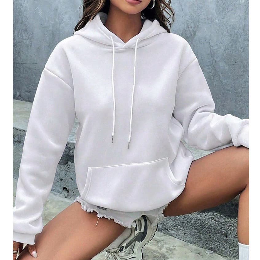 Moletom Feminino Canguru Com Capuz Liso Blusa de Frio Casaco Blusao Inverno Premium Moletom Inverno sofisticado
