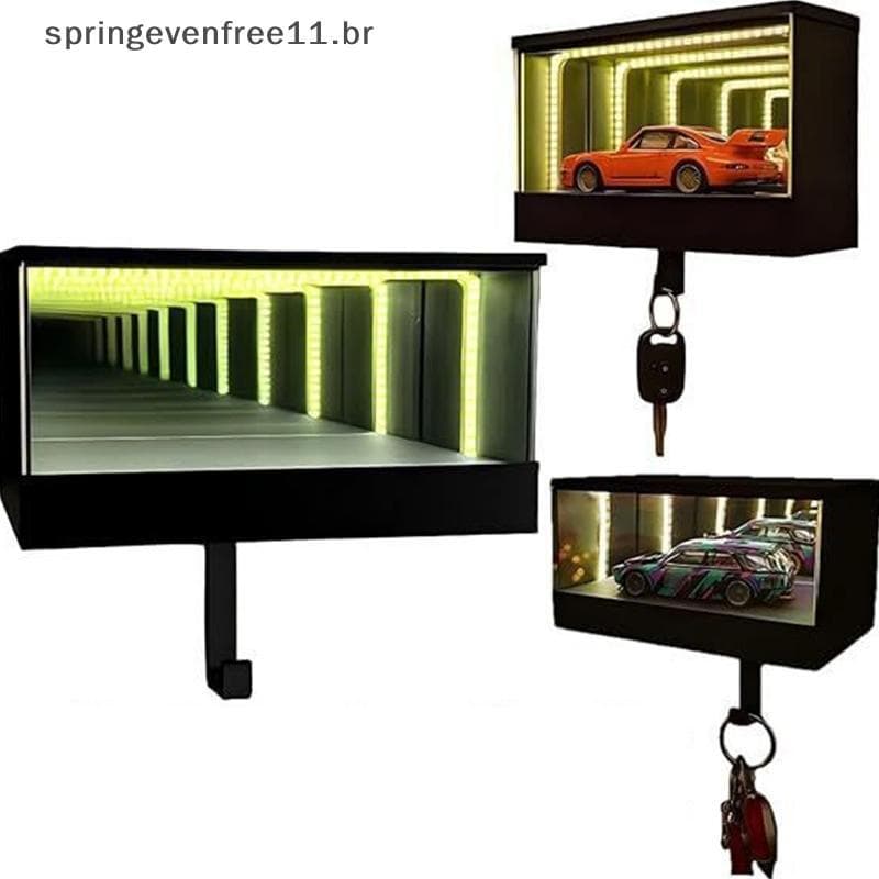 Suporte De Chave De Garagem Infinito De Mola , Carro De Porta Frontal De Montagem Na Parede Com LED Chaves Garagens Bril