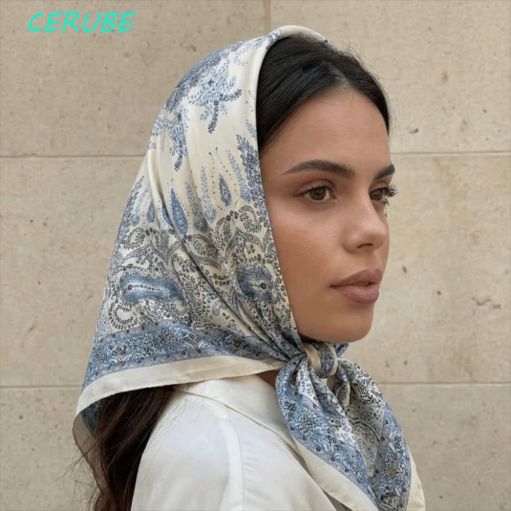 CERUBE Lenço Quadrado Pequeno , Com Estampa De Hip Hop De Formato Geométrico De Cabelo , Bandana Punk Estilo Coreano