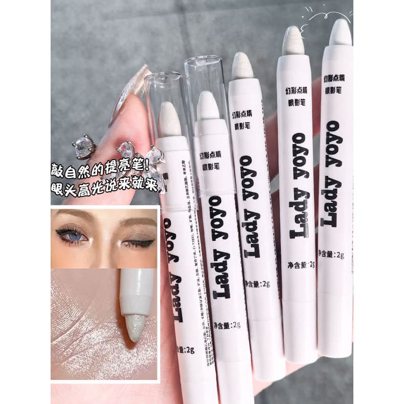 American Barbie ~ 608 Marcador Olho Iluminando Deitado Silkworm Caneta Strobe Eyeshadow Pen 604 Branco Fosco Perolado