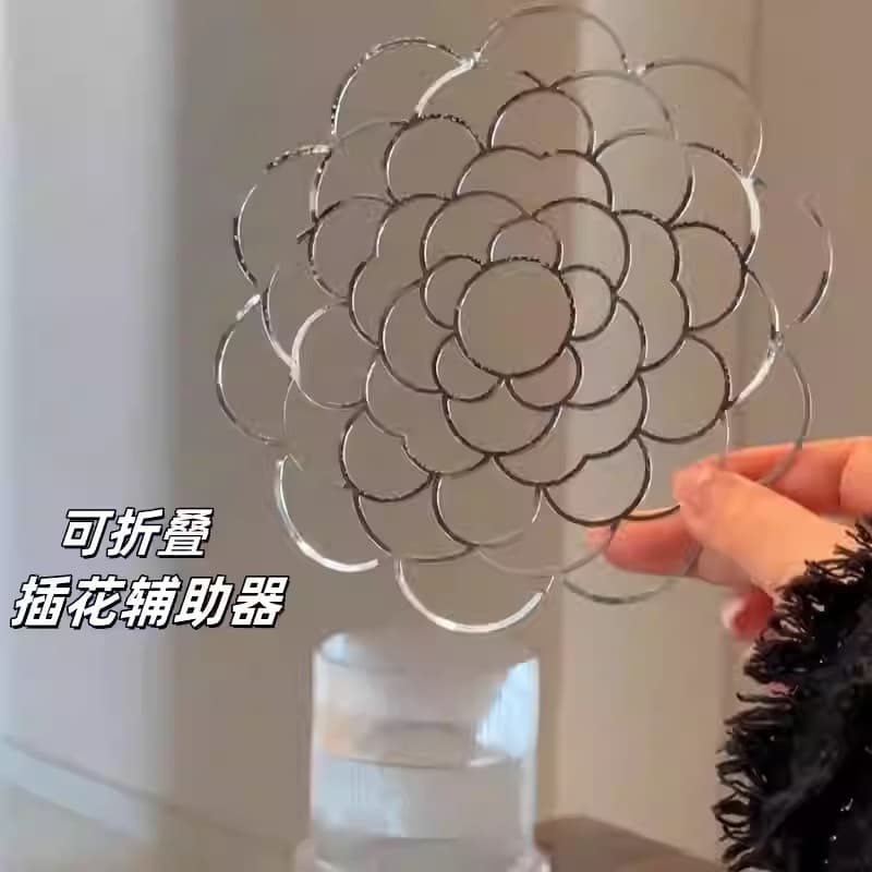 [Novo produto dobrável] Metal ferro arte aço inoxidável arranjo de flores titular casa flor branca arranjo ajuda