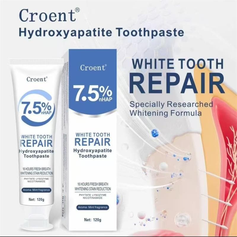 C croent7.5 apatita anti-cavidade anti-alérgico reparação pasta de dente Mori selecionado clareamento remover manchas há