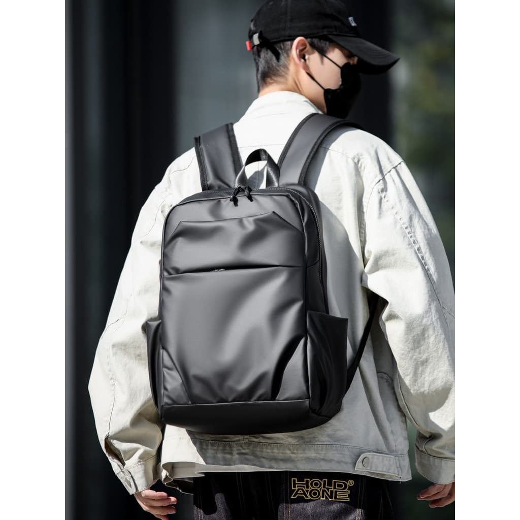 Street Wear mochila masculina pequena High-End couro à prova dwaterproof água Casual Commuter pequena mochila masculina