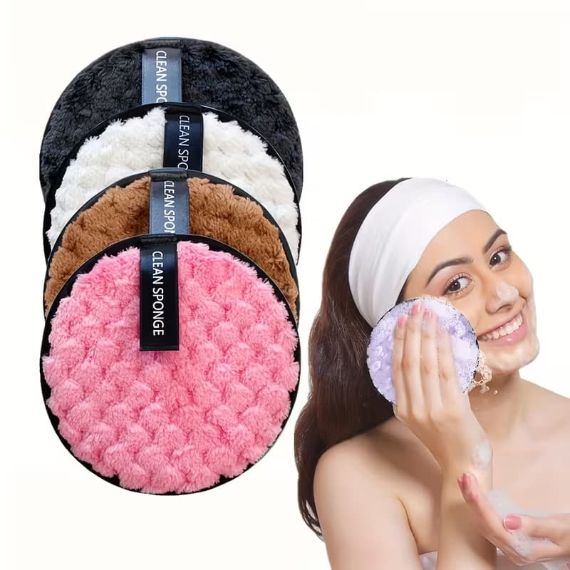 Kit 2/4/8/12 Discos Demaquilantes Reutilizáveis Ultra Macios Laváveis para Limpeza Facial