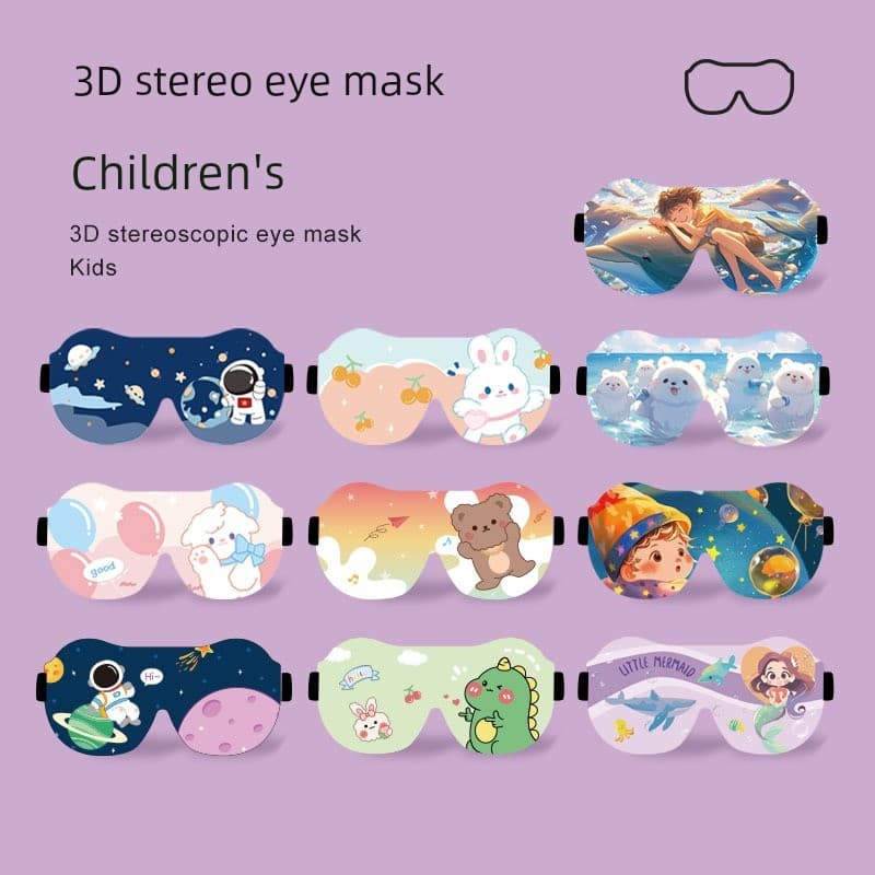Crianças dedicadas 3D tridimensional bonito capuz de dormir bebê cochilo estudante dormir máscara de proteção para os ol