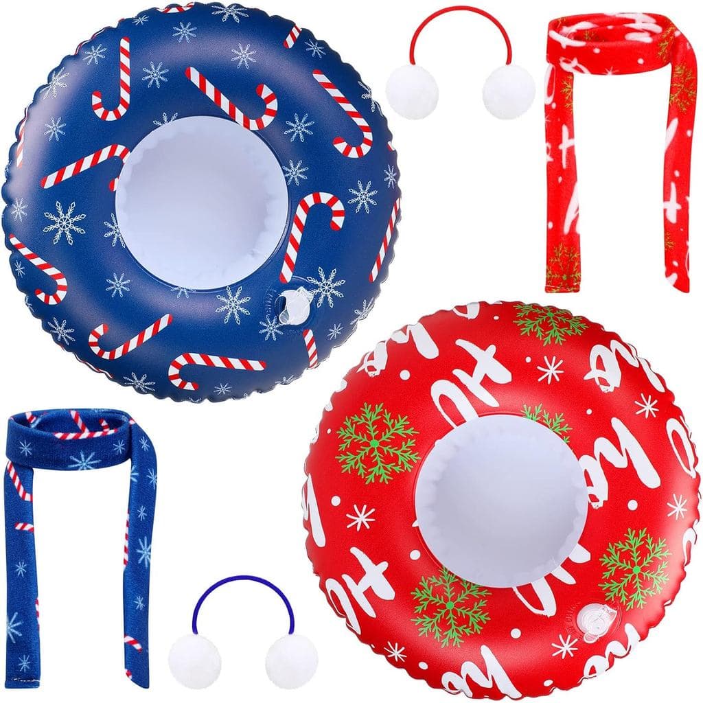 Conjunto de Acessórios de Natal para Bonecas Hungdao com 6 Peças Inclui Protetor de Orelha, Cachecol, Bóia Inflável ou F