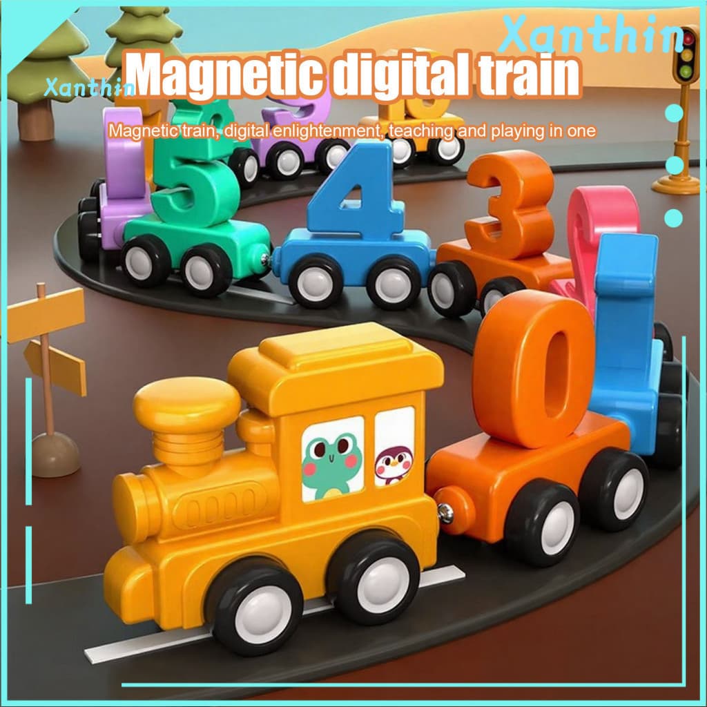 Magnetic Train Toy Colorful 7/11/12/14pcs Number Set for Toddlers Color Sorting Counting Preschool Learning Educational