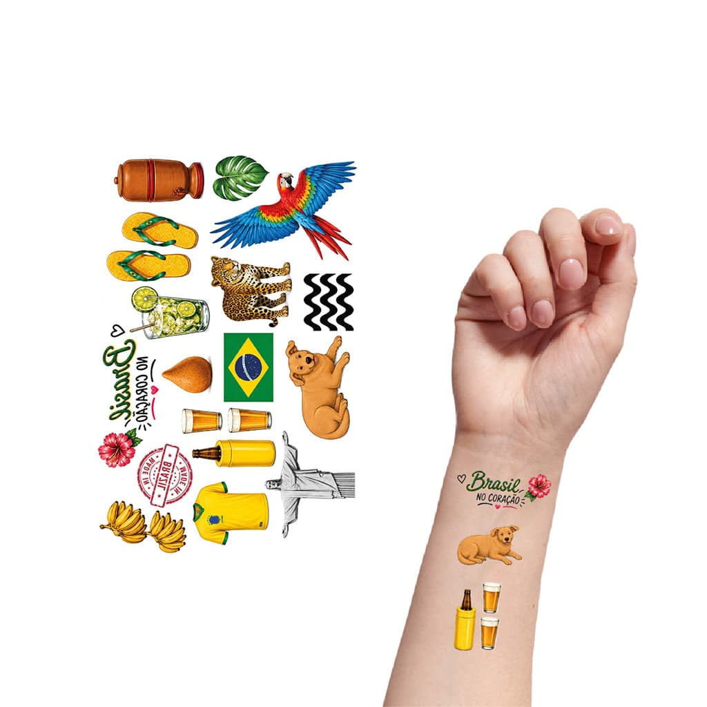 Tatuagem Temporária Torcida Copa do Mundo Futebol | Tropical