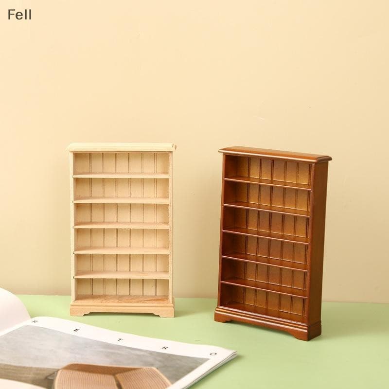 [Fel] 1 : 12 Estante Em Miniatura Para Casa De Bonecas Rack De Armazenamento De 6 Camadas Armário De Exibição Vitrine Mo