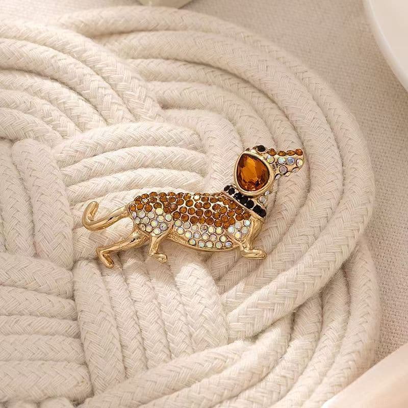 Poodle bonito Animal de estimação broche Micro diamante moda diamante Animal Corsage Cardigan Blazer acessórios
