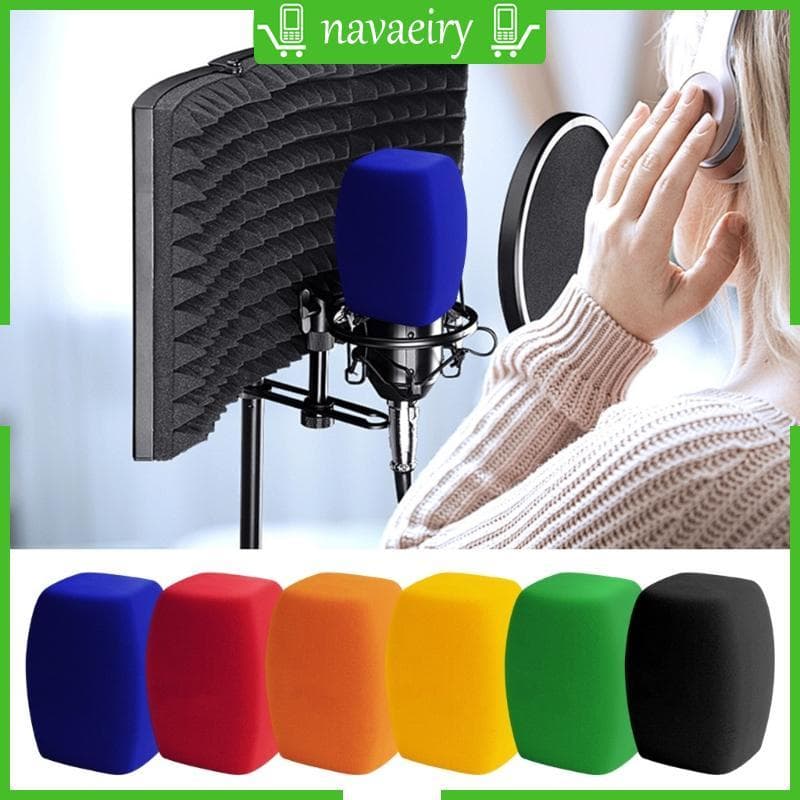 Capa Microfones Espuma Acústica Quadrada nava Amortecimento Premium Para Gravação Som Nítida