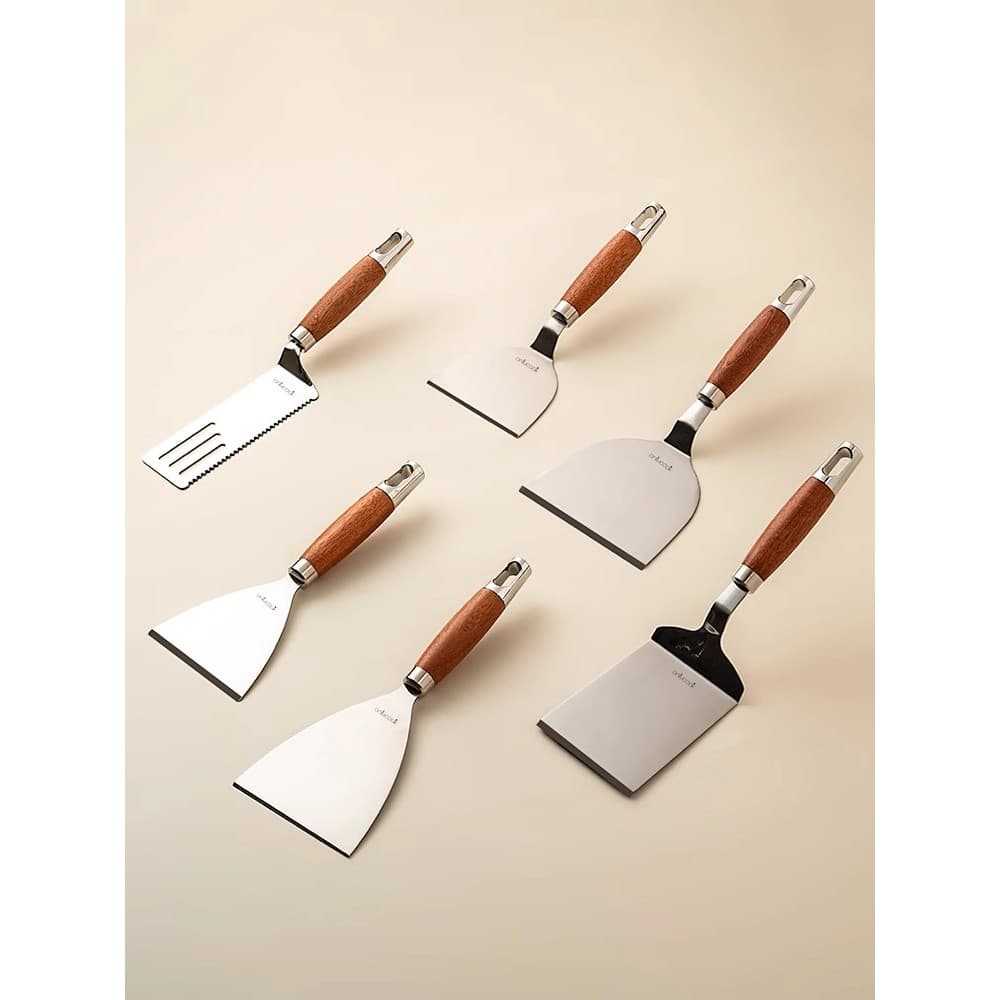 Onlycook Espátula de Fritura de Aço Inoxidável Tiramisu Espátula Especial Teppanyaki Espátula Plana Espátula de Cozinha