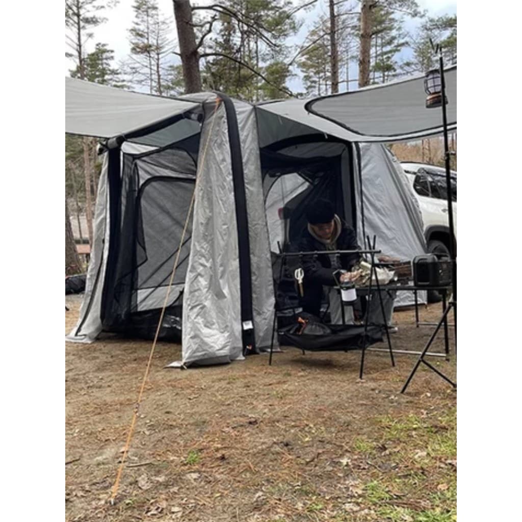 Acampamento ao ar livre auto-condução carro inflável construção automática tenda traseira dossel respirável dupla camada