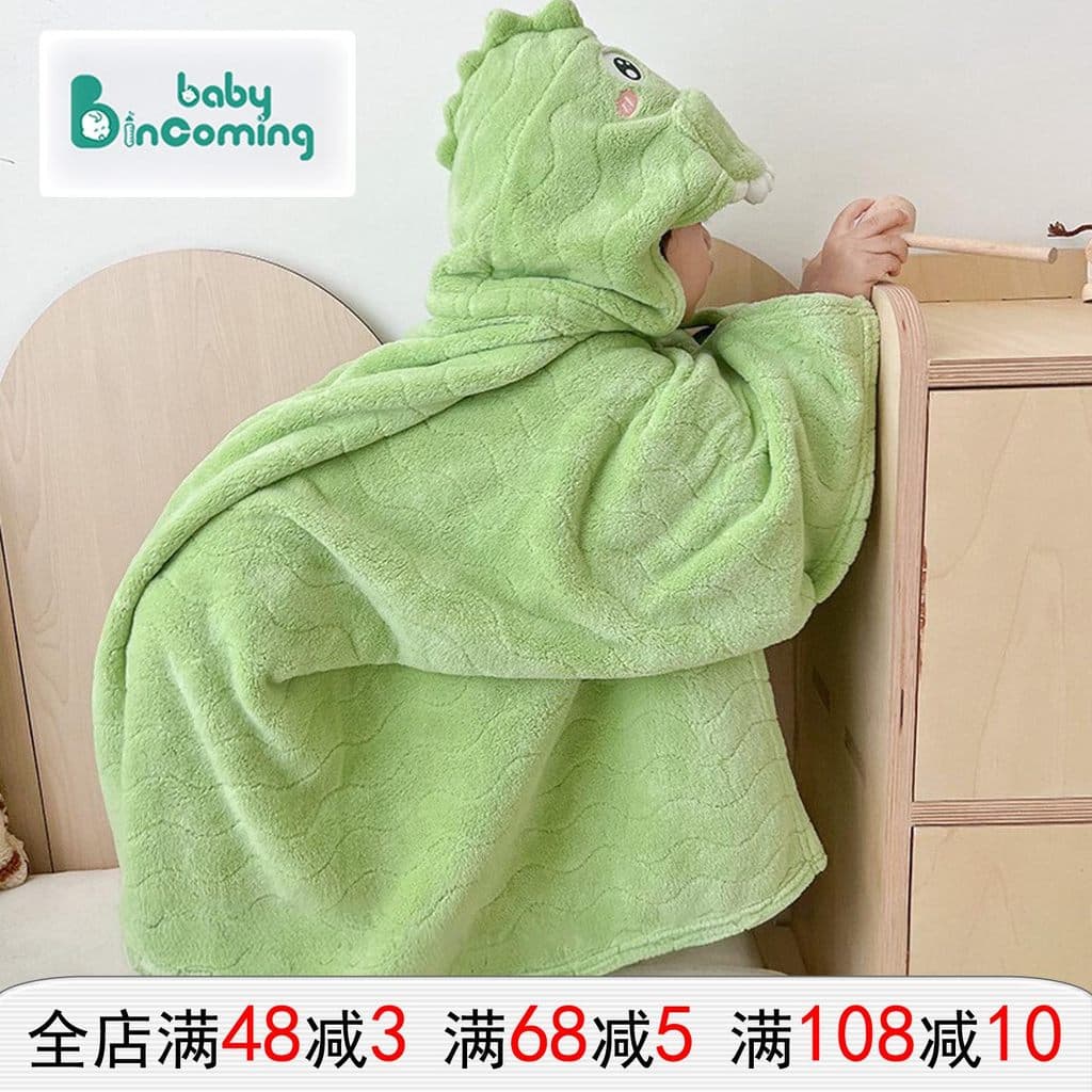 Bebê recebido capa infantil toalha de banho com capuz toalha de banho absorvente dos desenhos animados Coral velo com ca