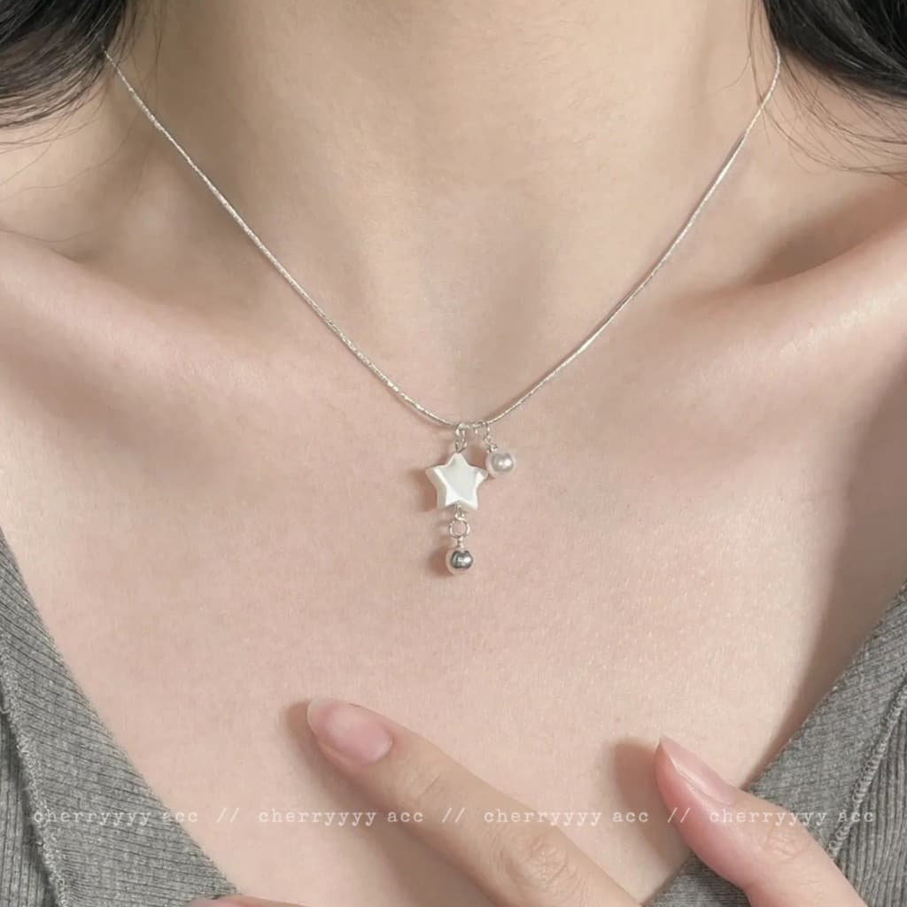 Coreano coreano pérola estrela colar pingente ins estilo nicho Design All-Match cobra osso clavícula corrente feminina