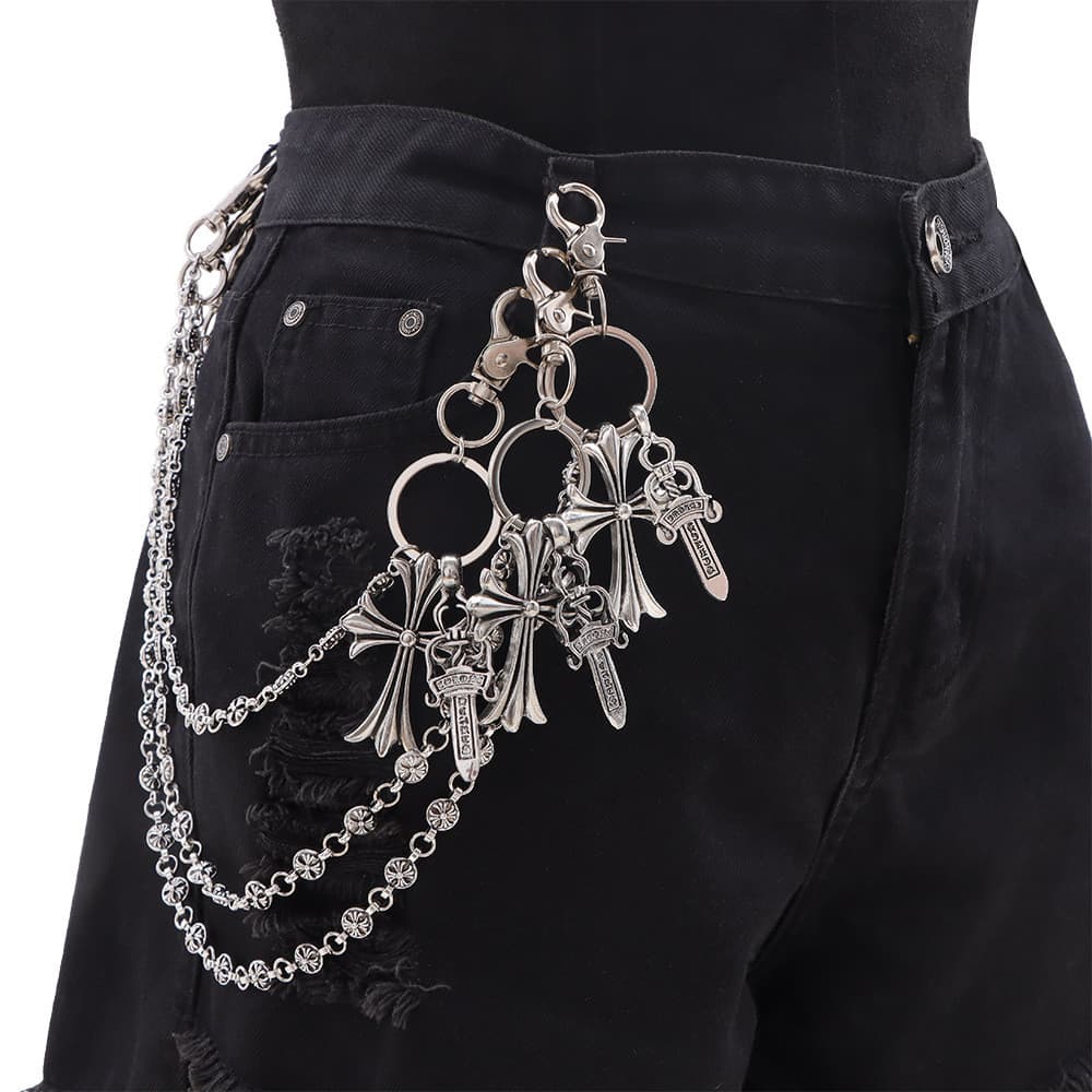 Punk Hip-Hop Jeans corrente acessórios europeu americano único All-Match calças de Metal corrente de cintura na moda cru