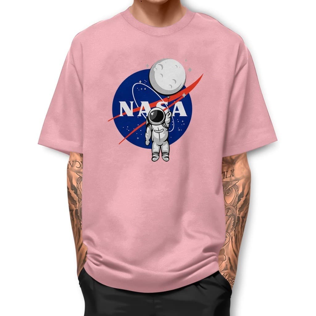 Camiseta Nasa Astronauta Basica Street Fio 30.1 Algodao Modelo Gola Redonda Manga Curta BJ2