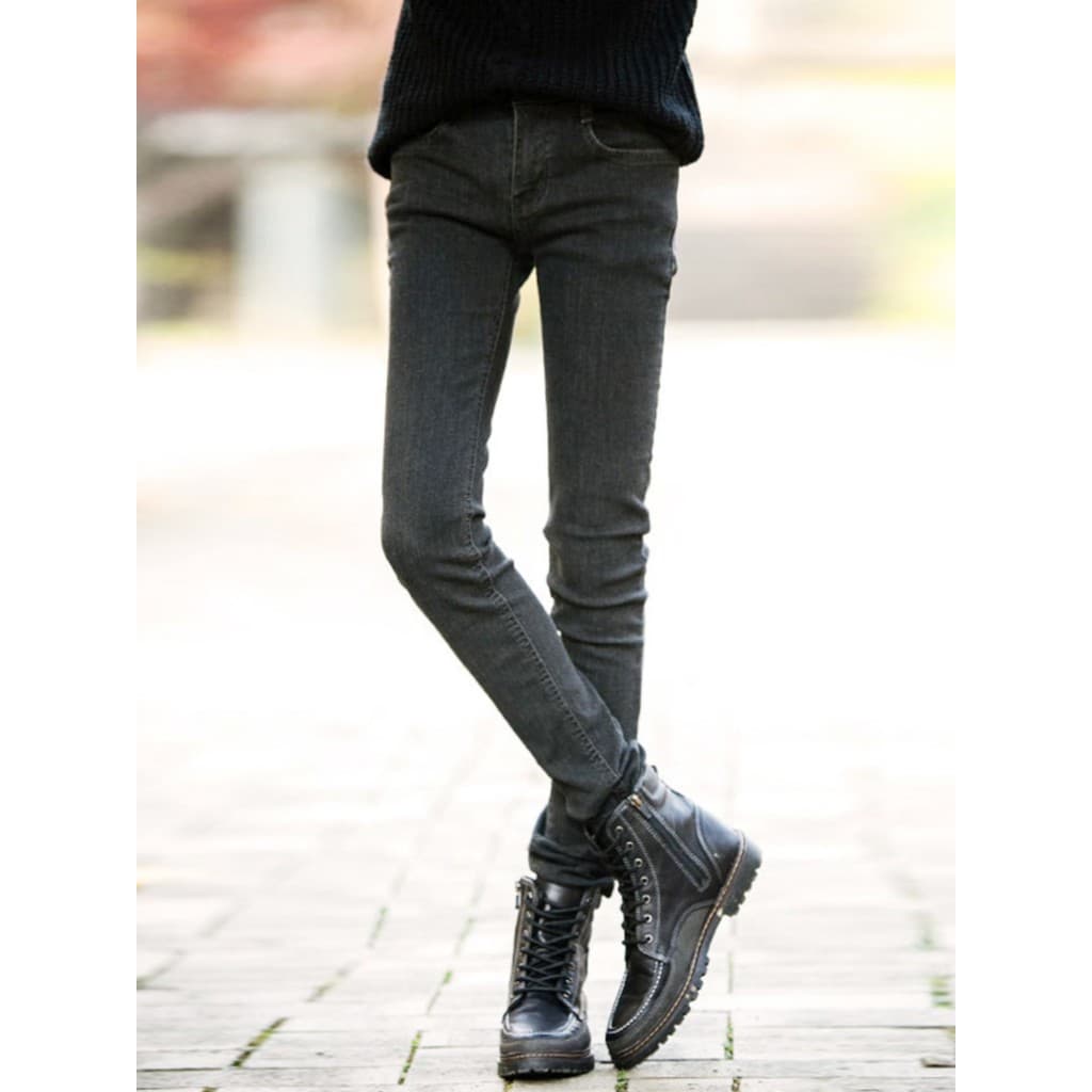 Masculino ins cânhamo cinza Jeans masculino High Street na moda estiramento Leggings calças magras Puffian bonito slp ca