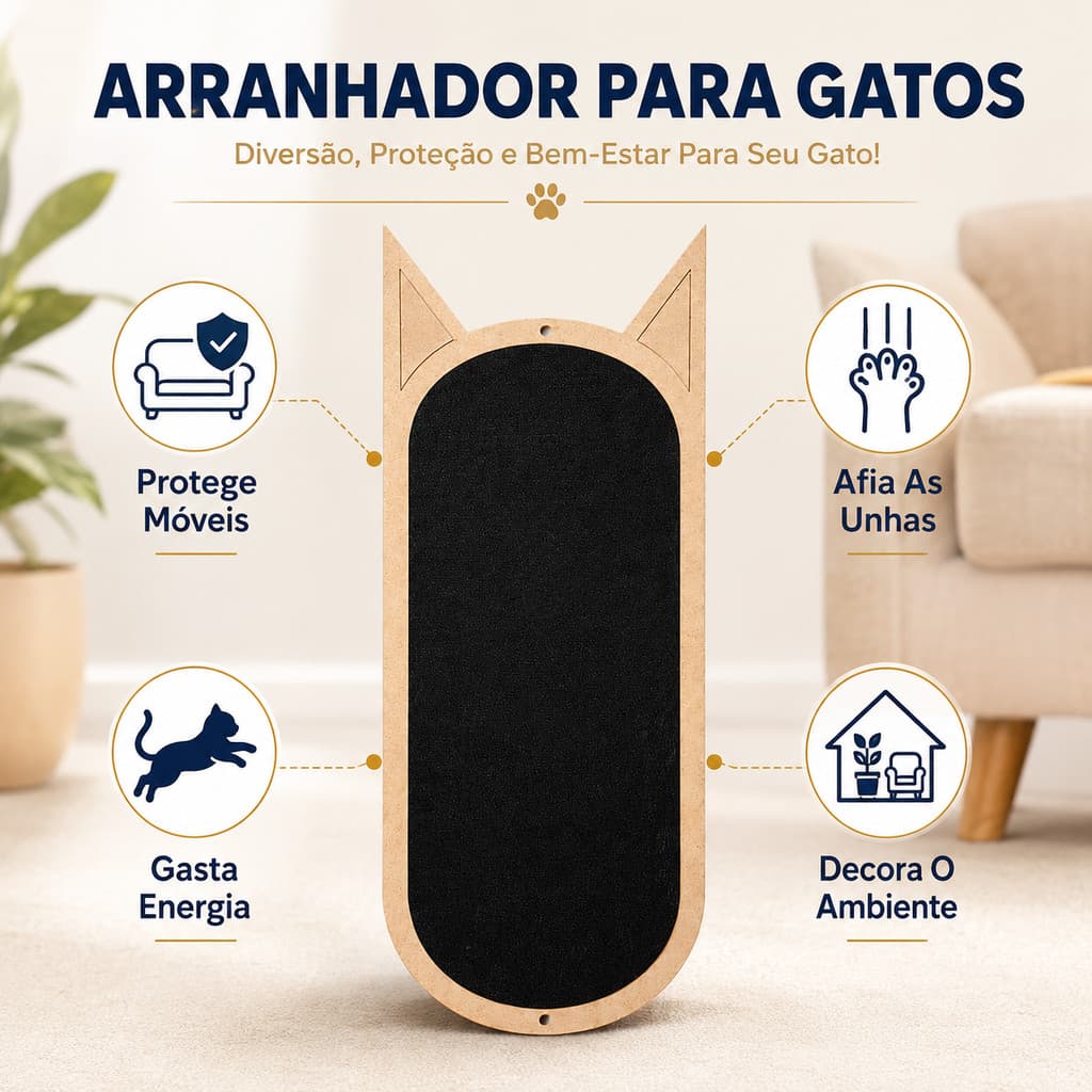 Arranhador De Parede Para Gatos Em Mdf Com Carpete Design Gato Moderno Resistente Pet Casa Fofo