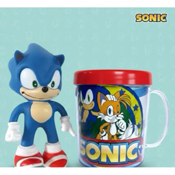 Boneco Sonic + Caneca Sonic Personalizada | Kit Infantil Completo