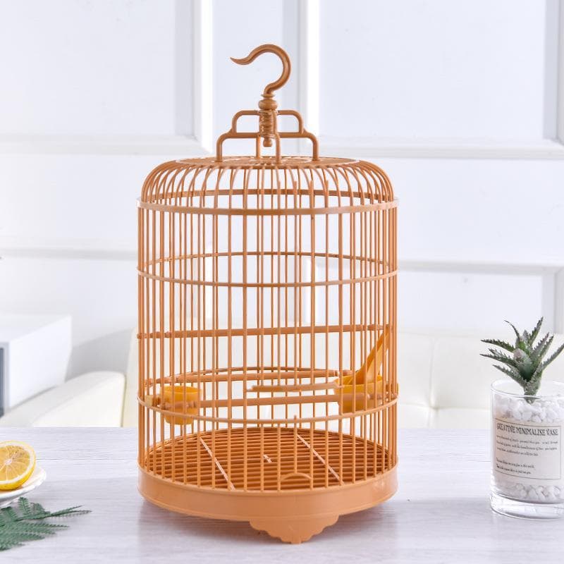 Happy Bear Birdcage Conjunto de plástico Gaiola para animais de estimação 25 Rodada Phoenix Peônia Papagaio Bordado Olho