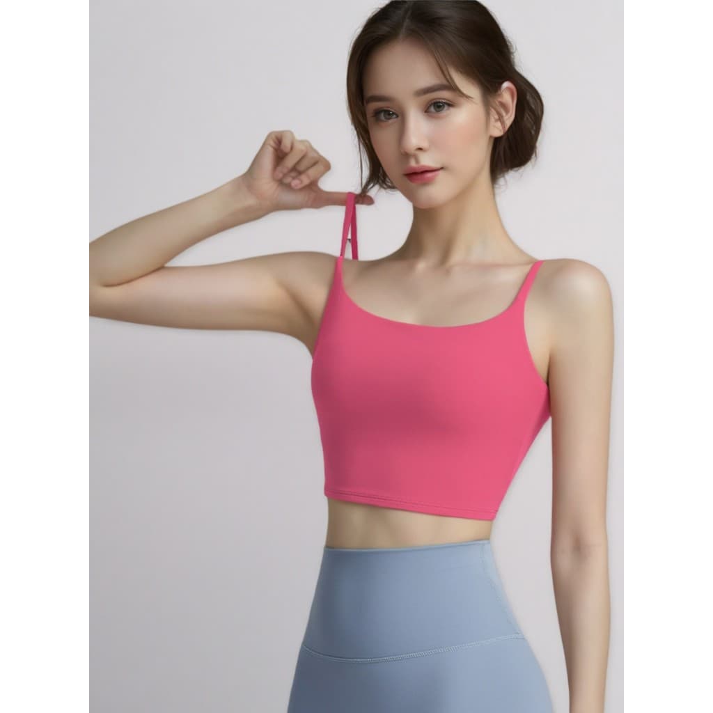 Alça de ombro fina roupa interior esportiva à prova de choque correndo reunião respirável absorvente de suor exterior We