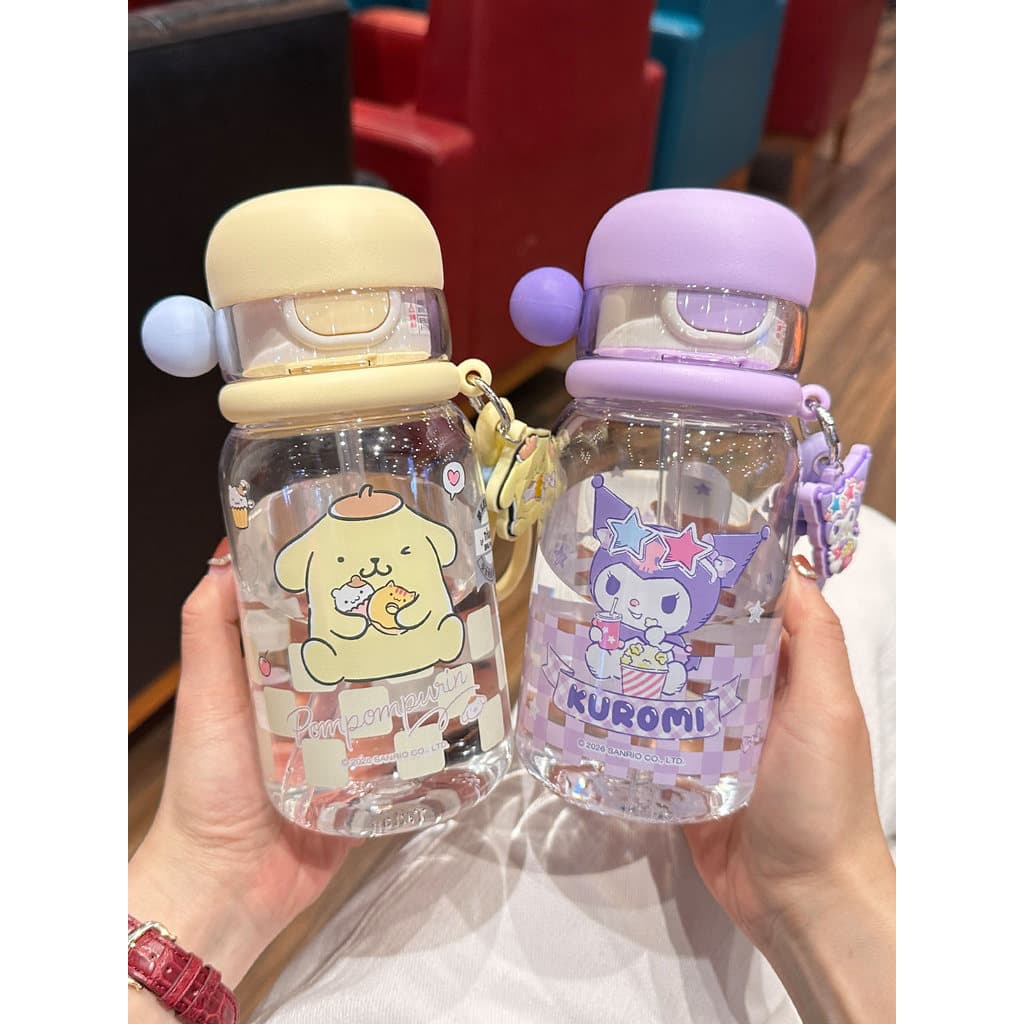 Sanrio crianças copo de água verão bonito melodia menina duplo beber palha copo escola primária estudantes escola copo d