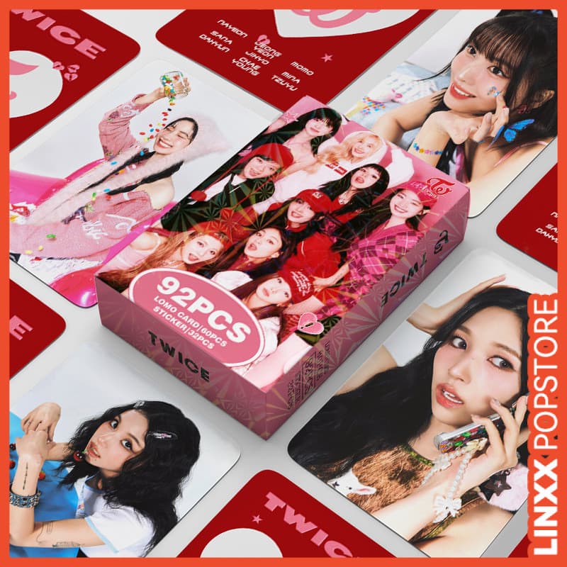 LINXX 92 peças Twice Mini Album STRATEGY Lomo Cards Conjunto de Cartões Fotográficos a Laser com Coleção de Imagens HD 9
