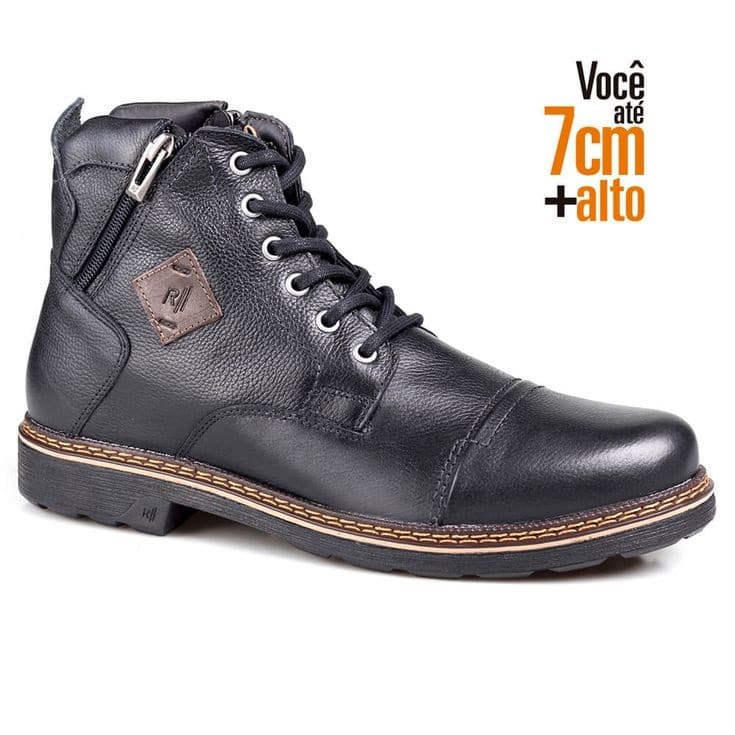Bota Masculina Rafarillo Everest Alth Coturno Em Couro Legítimo Aumenta Altura 7cm Original 36002