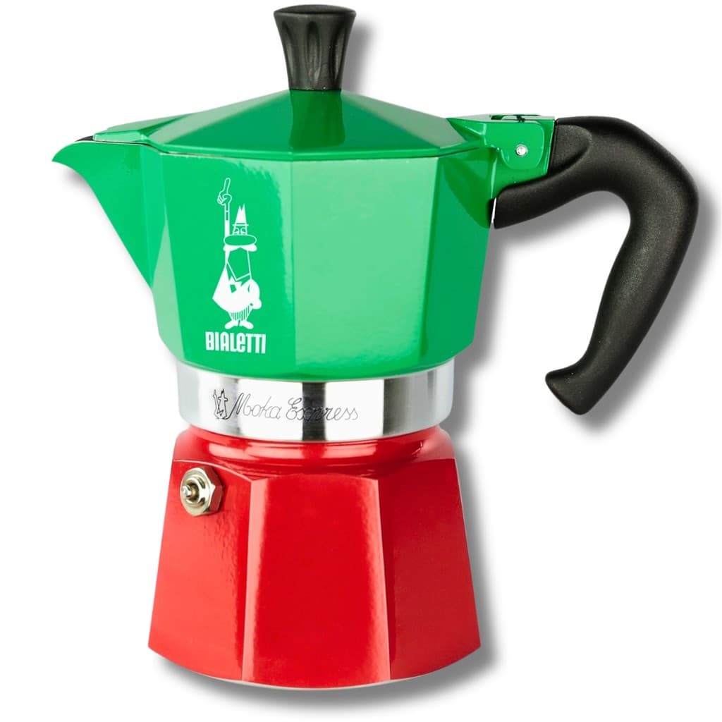 Cafeteira Moka Italiana Bialetti Itália Express 3 Xícaras Vermelha Verde