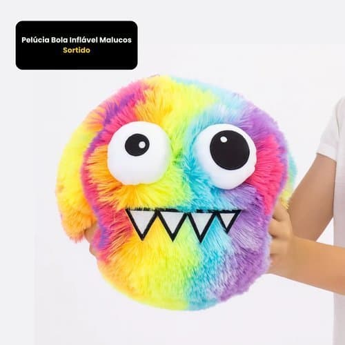 Bola Pelucia Divertida 23cm Mostrinho Sortido Brinquedo Infantil Presente Criança Bomba Inclusa