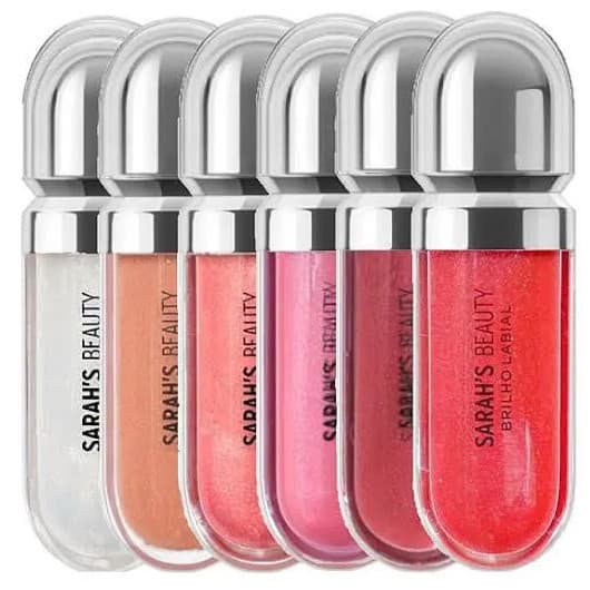 KIT 6 Gloss Labial Sara Sarah's Beauty brilho intenso