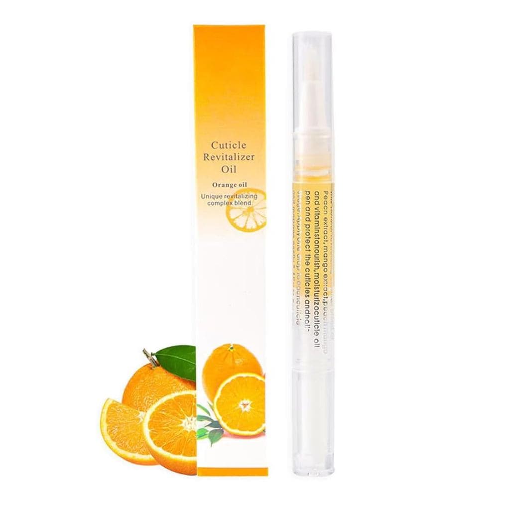 Conjunto Yimart de 4 Canetas de Óleo Revitalizador de Cutículas com Sabor de Laranja e Pincel Macio, Caneta de Óleo Nutr